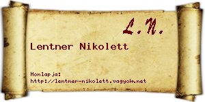 Lentner Nikolett névjegykártya